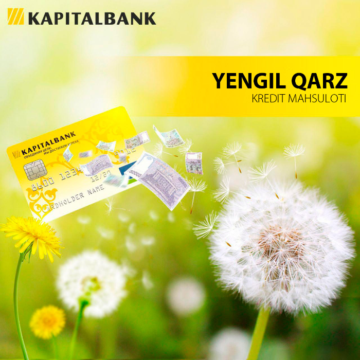 ATB "Kapitalbank" istalgan maqsadlar uchun 100 EKOIH miqdorigacha, naqd va naqdsiz ko'rinishda, "Yengil qarz" kredit turini taklif etadi.