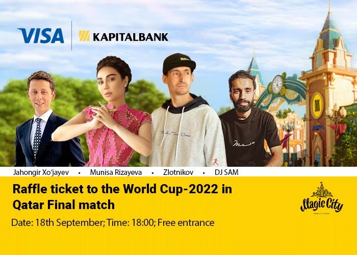 On September 18 there will be summed up the results of drawing of the ticket to the final match of FIFA WORLD CUP 2022 from Visa and Kapitalbank 