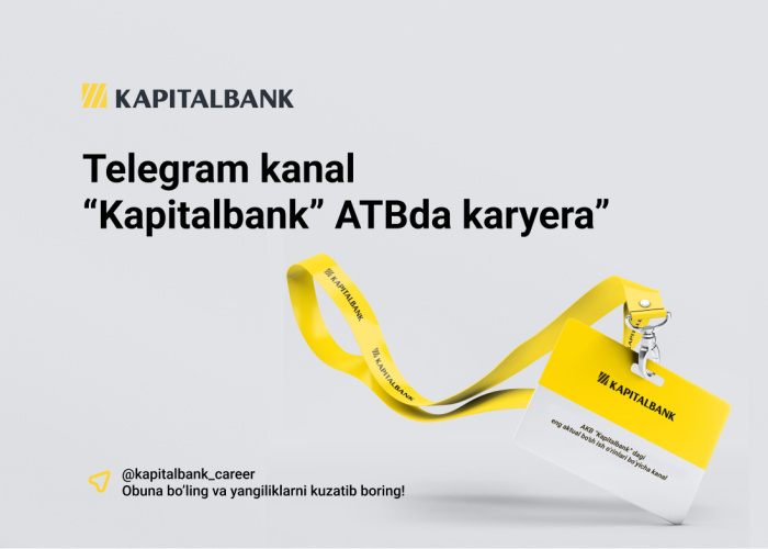 Kapitalbank yosh mutaxassislar uchun telegram kanalini ishga tushirdi