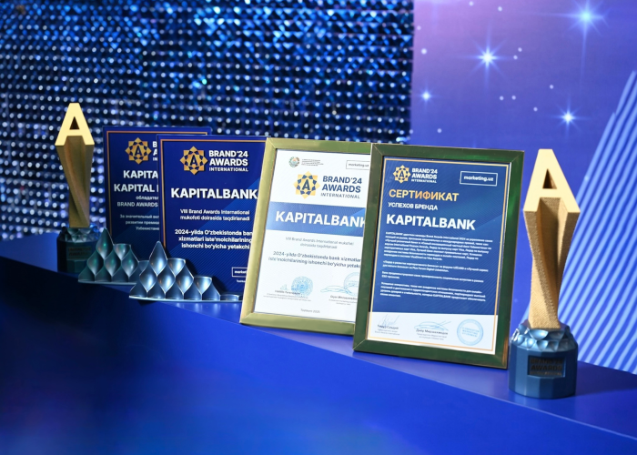 Kapitalbank 2024 yilgi Brand Awards International mukofotiga sazovor bo'ldi