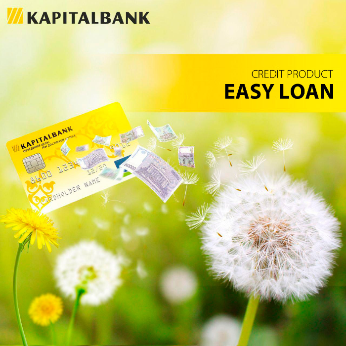 The loan product "Easy loan" from JSCB "Kapitalbank" is an easy way to get money in the amount of up to 100 minimum wages in cash and non-cash form for any purpose.